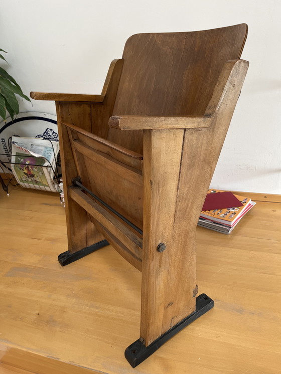 Image 1 of Sedia vintage da cinema/teatro in legno
