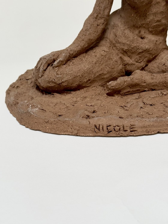 Image 1 of Yolande Ide (1931) - Scultura in terracotta « Nicole »