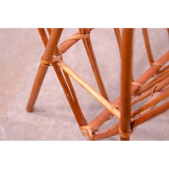 Image 1 of Vintage rattan magazine rack by Jan Kalous for Úluv, Czechoslovakia 1960
