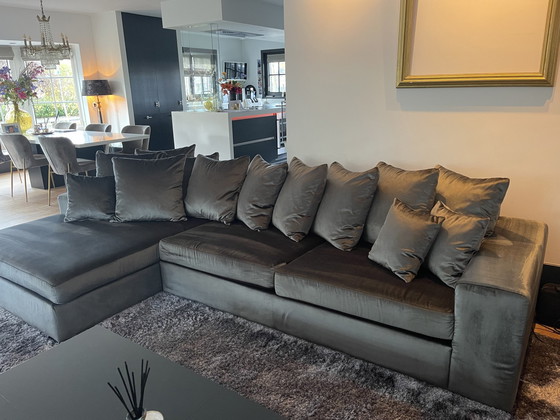 Image 1 of 2X Module Lounge Sofas Velvet Gray