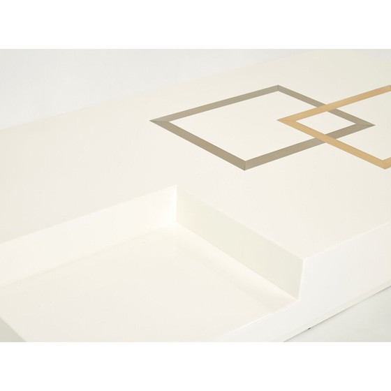 Image 1 of Tavolino da caffè in ottone laccato bianco di Antonio Pavia, Italia 1970