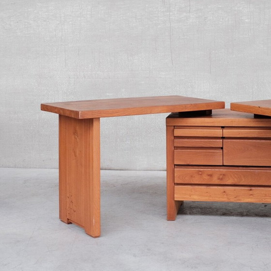 Image 1 of Elmwood mid-century desk by Pierre Chapo, 1980s