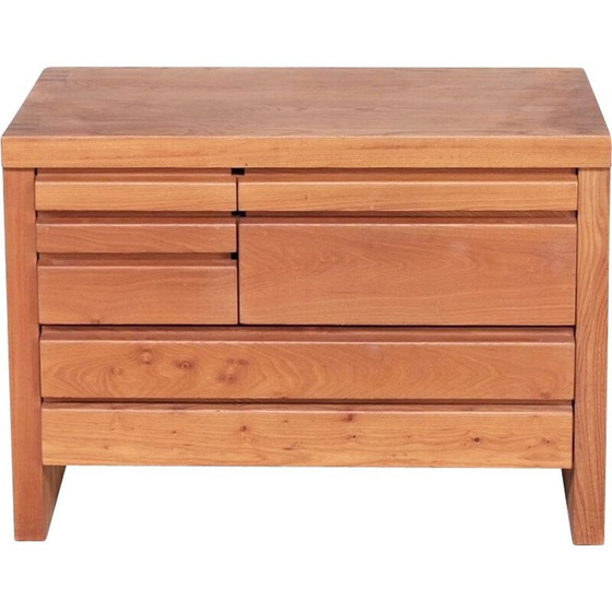 Image 1 of Elmwood mid-century desk by Pierre Chapo, 1980s