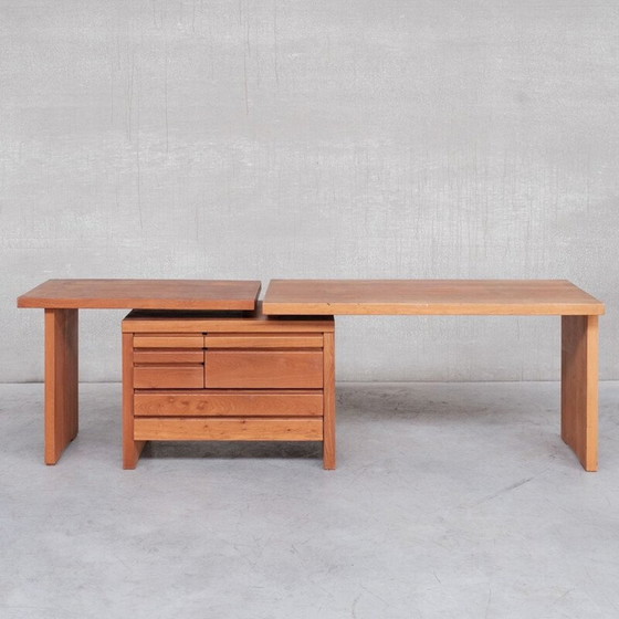 Image 1 of Elmwood mid-century desk by Pierre Chapo, 1980s