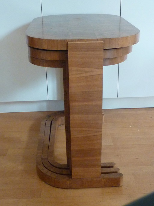 Art Deco, 3 Piece Set Side Tables, Walnut