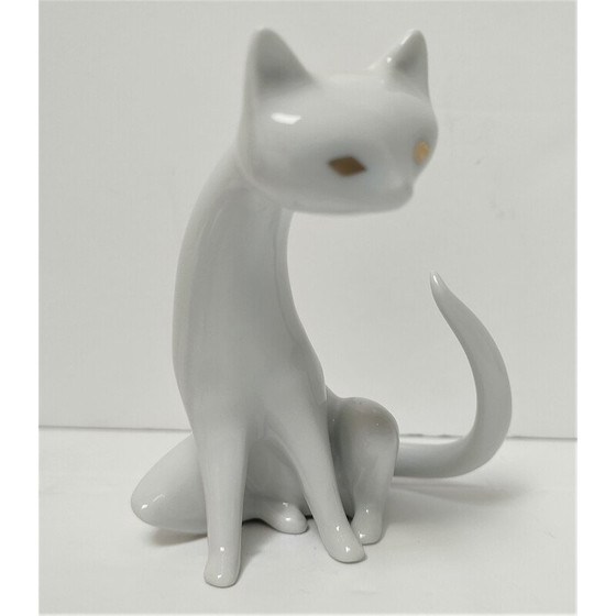 Image 1 of Gatto vintage in porcellana per Hollohaza, 1980