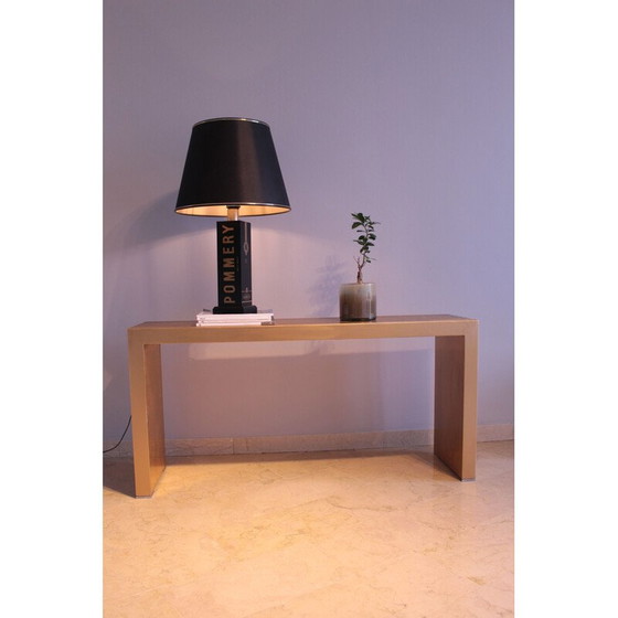 Image 1 of Vintage "Champagne" table lamp in black lacquered metal, France 1970