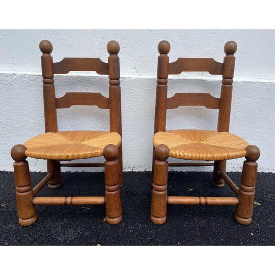 Image 1 of Pair of vintage low chairs by Charles Dudouyt, 1940