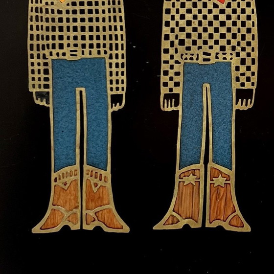 Image 1 of Couroc Tray With Cowboys, 1960S Usa