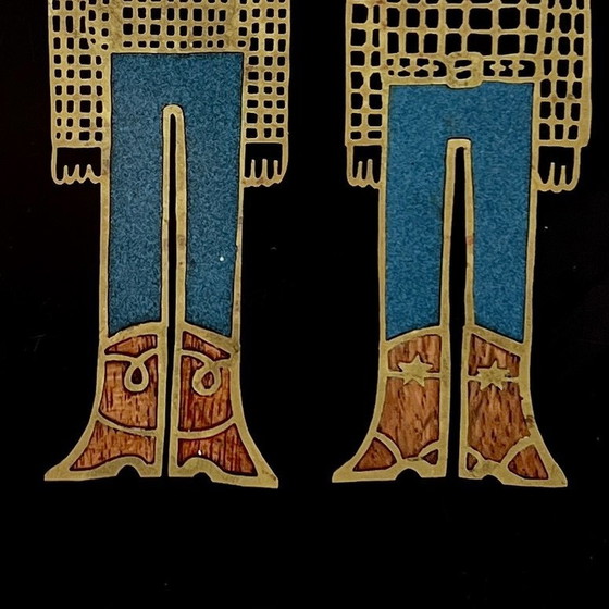 Image 1 of Couroc Tray With Cowboys, 1960S Usa