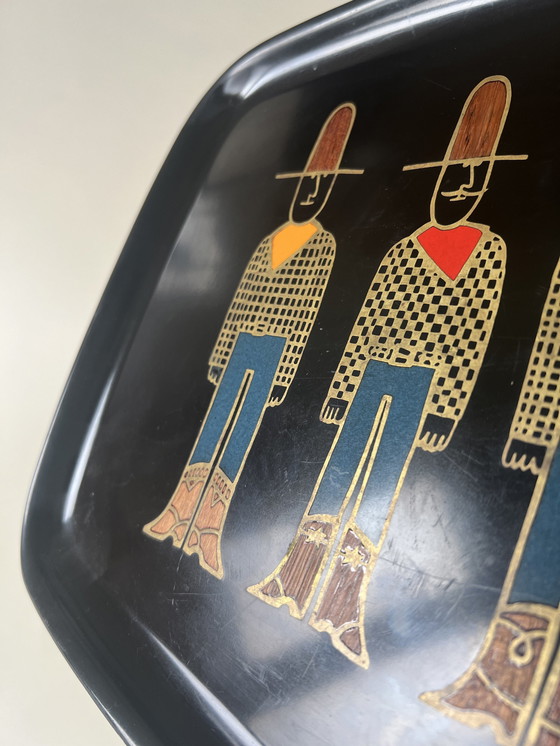 Image 1 of Couroc Tray With Cowboys, 1960S Usa