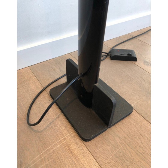 Image 1 of Vintage black lacquered metal floor lamp, 1970