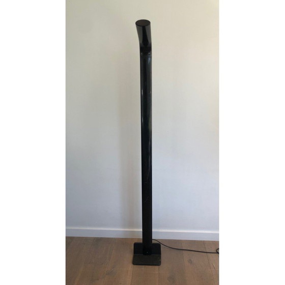 Image 1 of Vintage black lacquered metal floor lamp, 1970