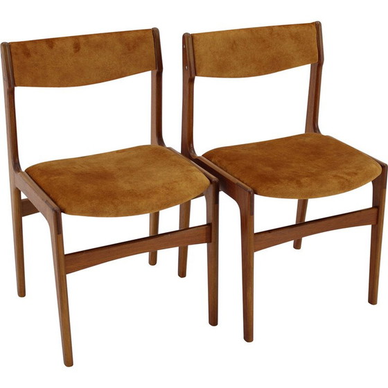Image 1 of Pair of Danish vintage teak dining chairs, 1960s