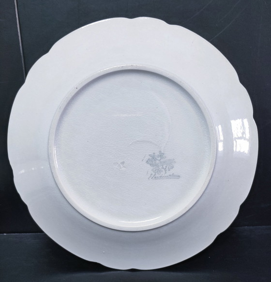 Image 1 of Six Art Nouveau "Mistletoe" Plates Edmond Lachenal