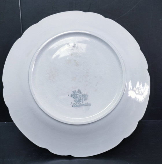 Image 1 of Six Art Nouveau "Mistletoe" Plates Edmond Lachenal