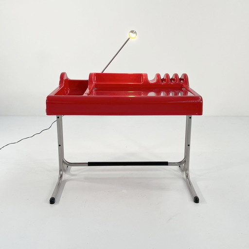 Red Orix Desk By Vittorio Parigi & Nani Prina For Molteni, 1970S