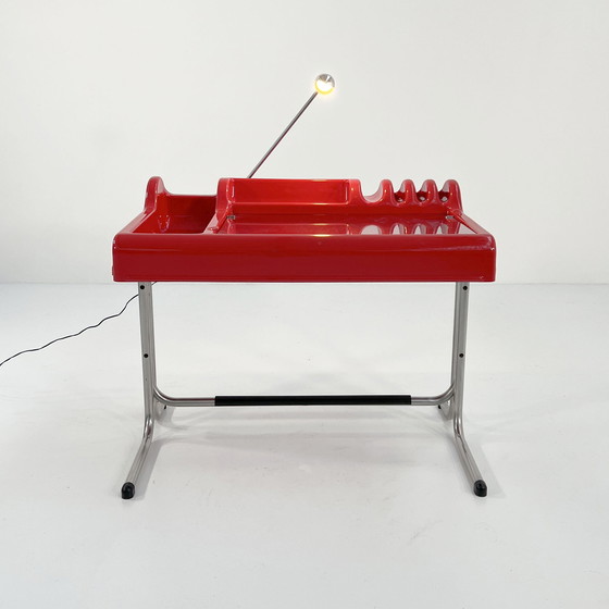 Image 1 of Red Orix Desk By Vittorio Parigi & Nani Prina For Molteni, 1970S