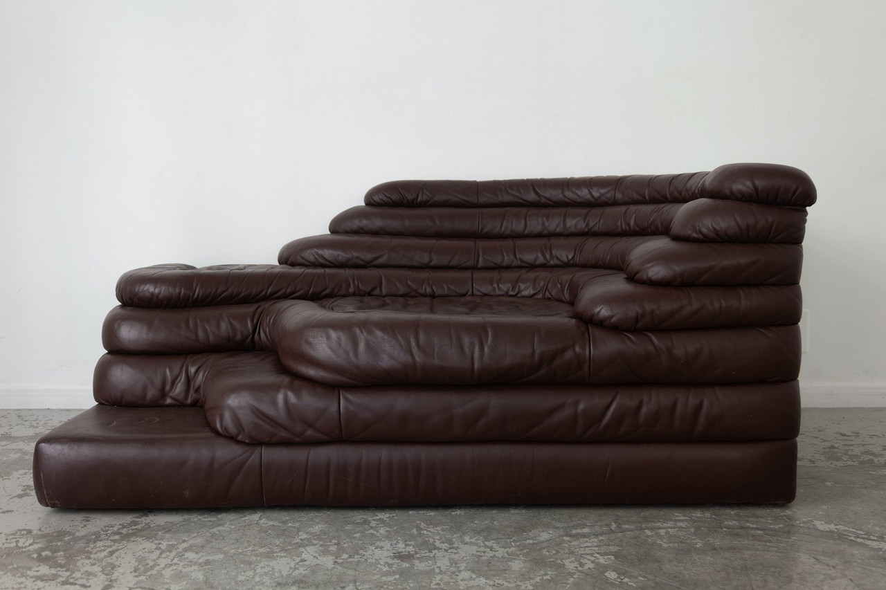 stoop | Vintage Coffee Table for DE SEDE in Leather and Mirror