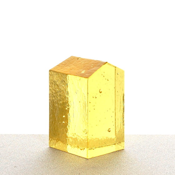 Image 1 of Vincent Van Gogh "The Yellow House" Glass Sculpture by Richard Rooze and Jarda Wasserbauer.