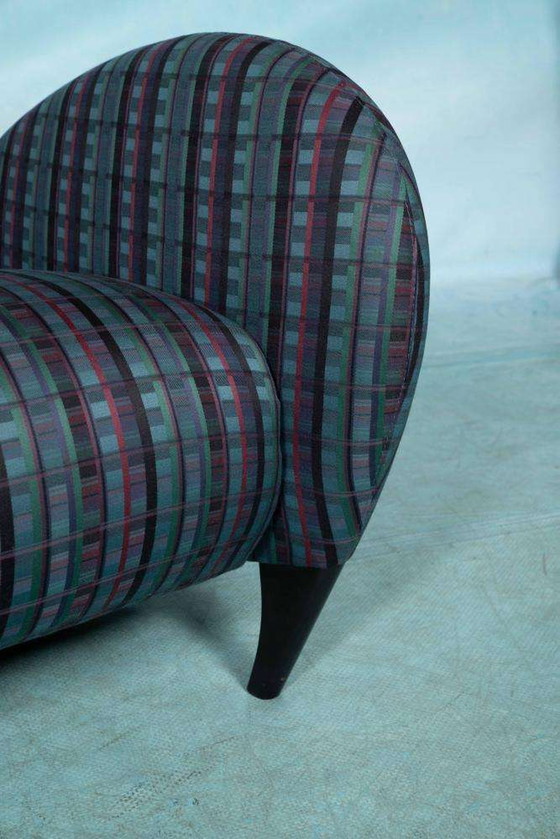 Image 1 of Memphis design armchair 1980s, tartan organic easy chair