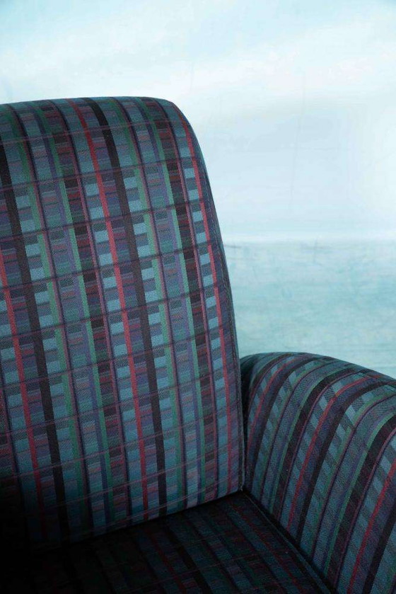 Image 1 of Memphis design armchair 1980s, tartan organic easy chair