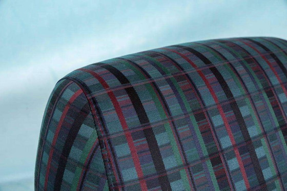 Image 1 of Memphis design armchair 1980s, tartan organic easy chair