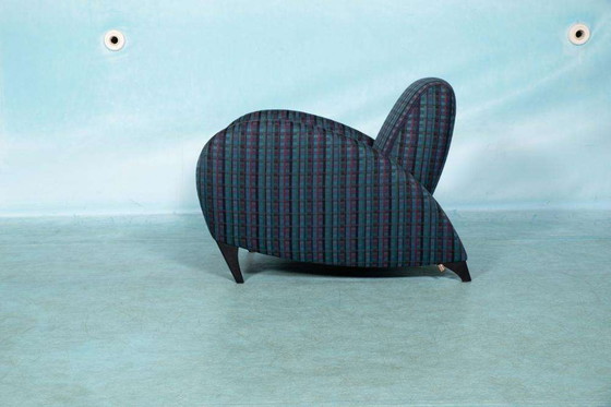 Image 1 of Memphis design armchair 1980s, tartan organic easy chair