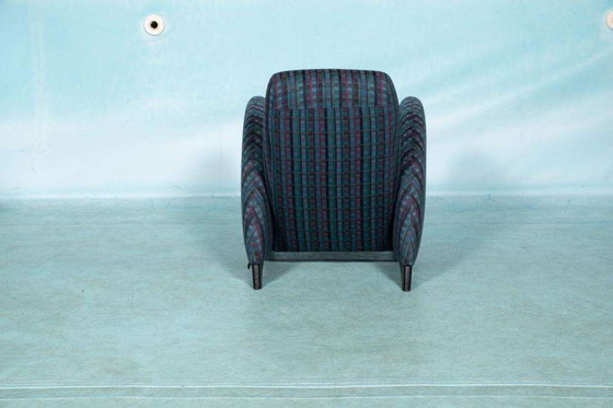 Image 1 of Memphis design armchair 1980s, tartan organic easy chair