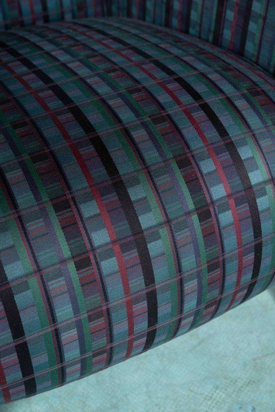 Image 1 of Memphis design armchair 1980s, tartan organic easy chair