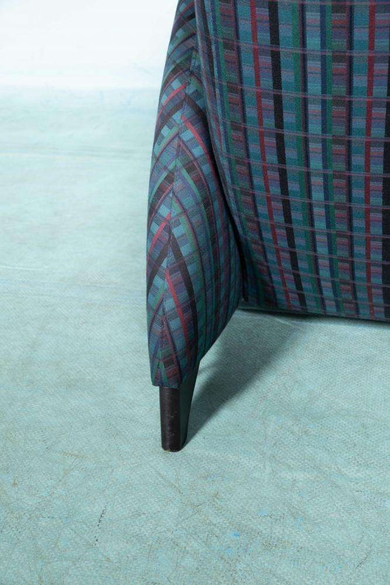 Image 1 of Memphis design armchair 1980s, tartan organic easy chair