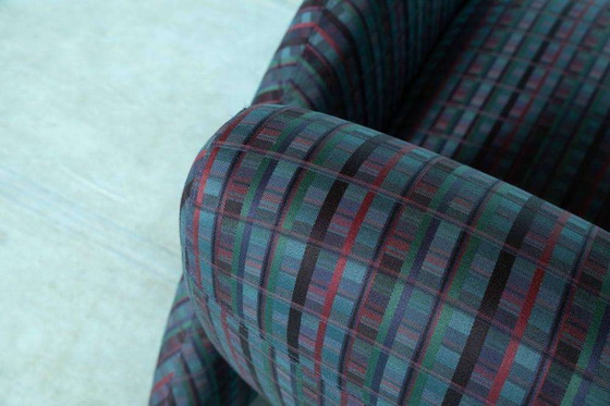 Image 1 of Memphis design armchair 1980s, tartan organic easy chair