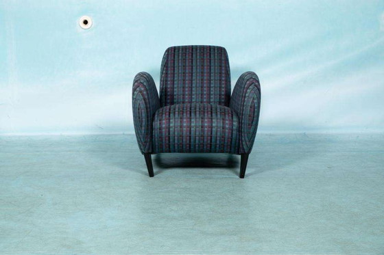 Image 1 of Memphis design armchair 1980s, tartan organic easy chair