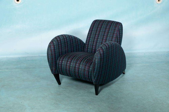 Image 1 of Memphis design armchair 1980s, tartan organic easy chair