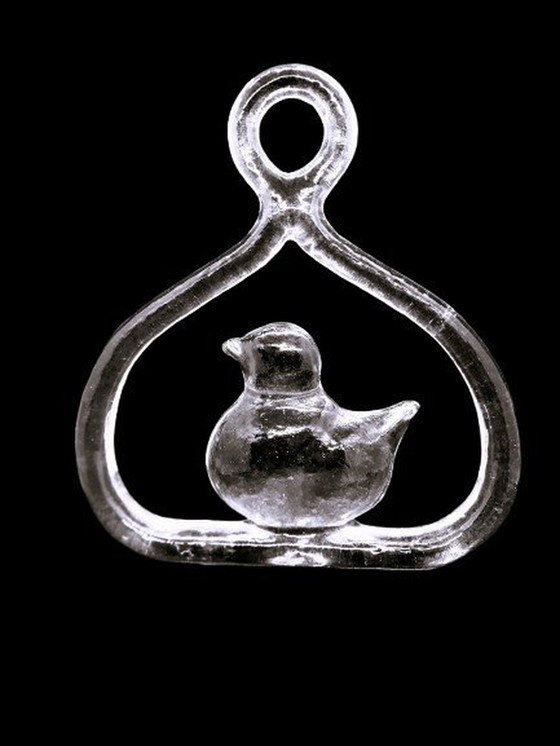 Image 1 of 3X Glass Kosta Boda Suncatcher Window Pendant Rabbit, Bird And Dove Designer Bertil Vallien 1970