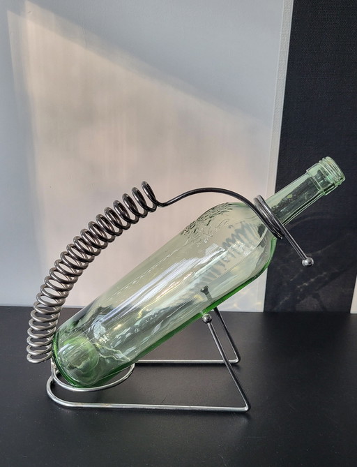 Vintage chrome wine bottle holder.