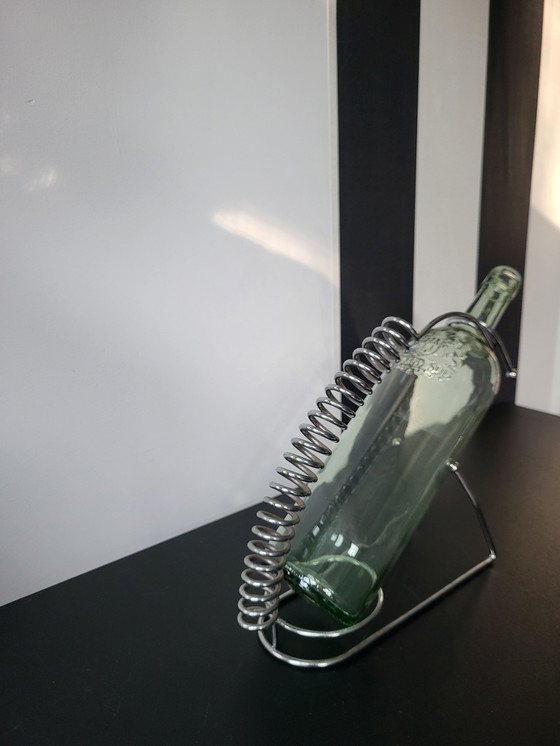 Image 1 of Vintage chrome wine bottle holder.