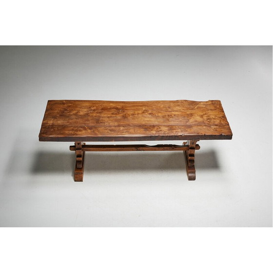 Image 1 of Vintage Brutalist oak table, France