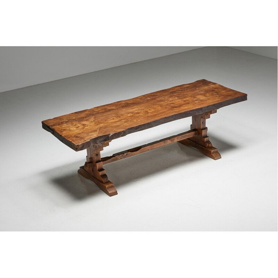 Image 1 of Vintage Brutalist oak table, France