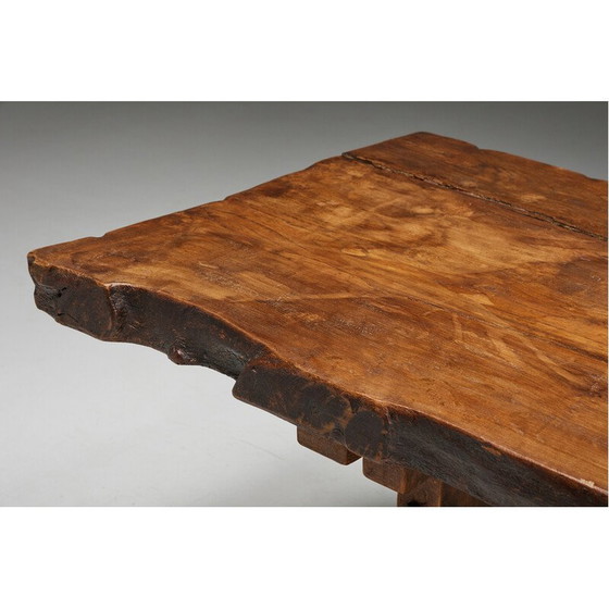 Image 1 of Vintage Brutalist oak table, France