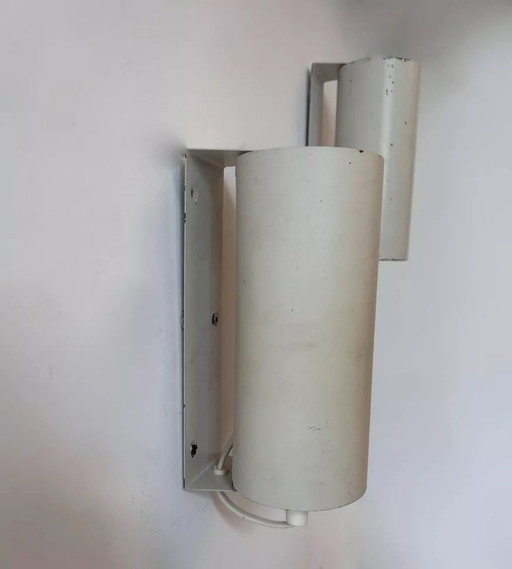 2X White Metal Adjustable Wall Lights, Sweden 1970