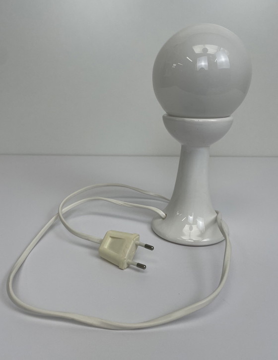 Image 1 of Royal Delft white ceramic Space Age bulb lamp