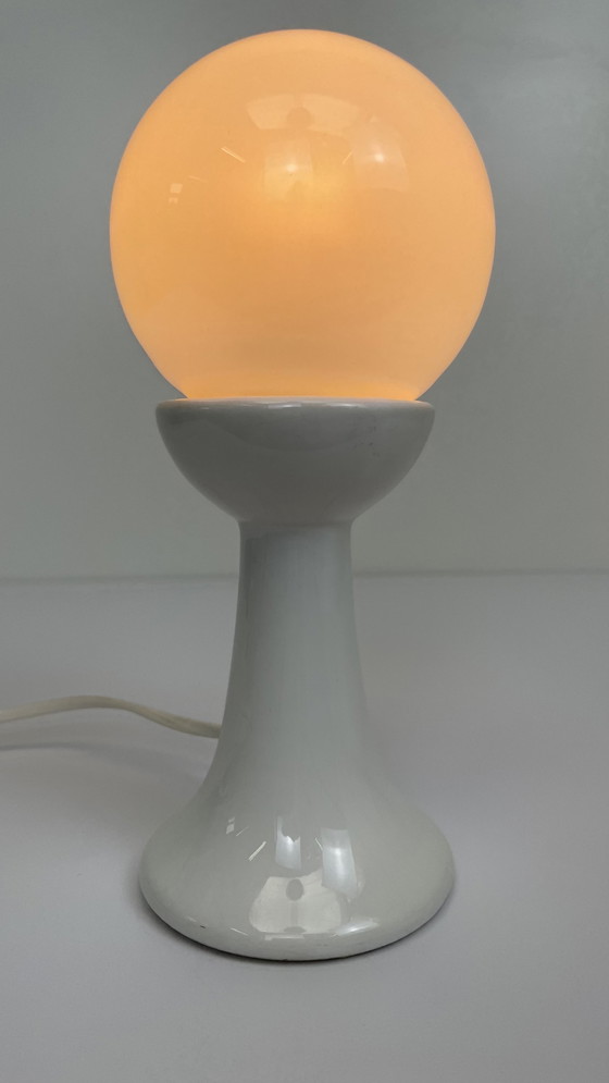 Image 1 of Royal Delft white ceramic Space Age bulb lamp