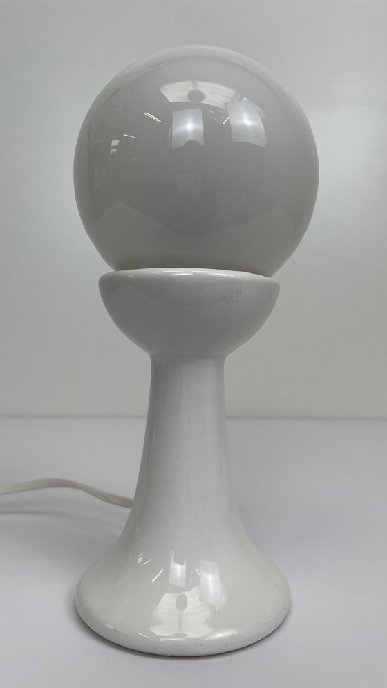 Image 1 of Lampe à boule de l'ère spatiale en céramique blanche Royal Delft