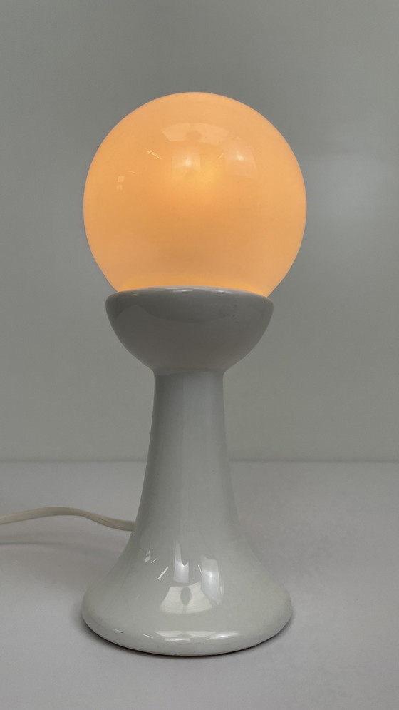 Image 1 of Royal Delft white ceramic Space Age bulb lamp