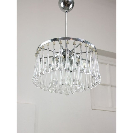 Image 1 of Lampadario vintage a goccia in cristallo, Italia 1960