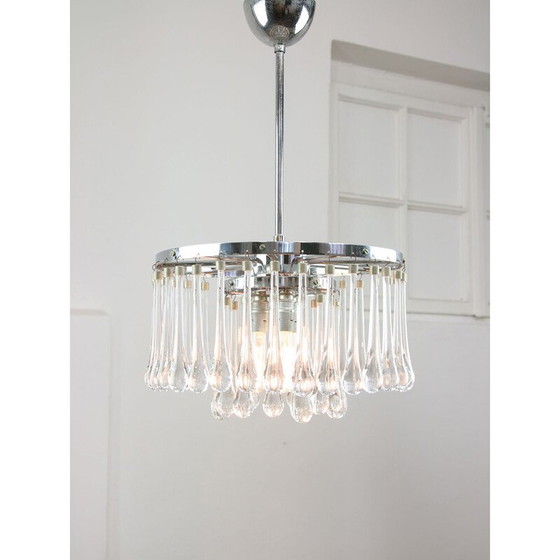 Image 1 of Lampadario vintage a goccia in cristallo, Italia 1960