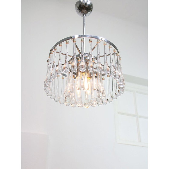 Image 1 of Lampadario vintage a goccia in cristallo, Italia 1960