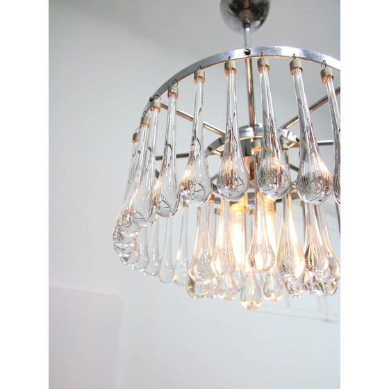 Image 1 of Lampadario vintage a goccia in cristallo, Italia 1960