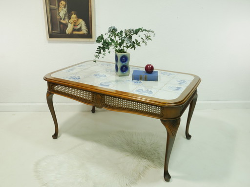 Vintage coffee table, Chippendale design, living room table, 60s, Germany